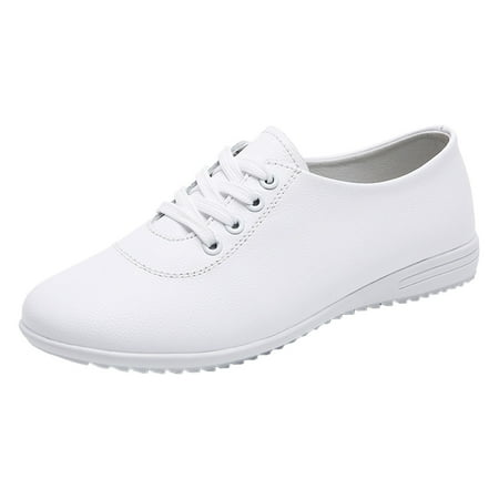 OJSFQUFP Womens Casual Shoes Women Shoes Flat Soft Sole Single Shoes Fashion Student Small White Shoes Casual Round Toe Flat Sole Single Shoes Women s Flats White 39
