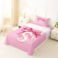 thumbnail image 5 of Erosebridal Girly Cute Pink Bows Twin Sheet Sets,Cartoon Letter S Print Bedding For Kids 3-Piece, 5 of 6