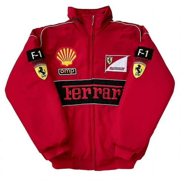 F1 Racing Jacket Red With Embroidery Motorcycle Jacket F1 Team Racing Suit