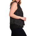 thumbnail image 3 of eVogues Plus Size Sleeveless Polka Dot Blouse Black, 3 of 7
