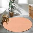 thumbnail image 4 of Peach Fuzz 3ft Round Rug, Farmhouse Solid Orange Color Modern Art Non-Skid Rubber Backing Large Area Rugs - Living Room Bedroom Home Office, Indoor Floor Mat Carpets Washable Rug, 4 of 9