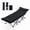Black, variant on Sweetcrispy Folding Camping Cot with Mattress, Heavy Duty Portable Sleeping Cot for Adults, Camp, Travel, Guest Bed, Gray