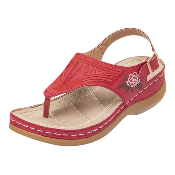 Chanclas de verano Moda Flor Causal Cuñas Bordado Zapatos de mujer Wmkox8yii shjk4179