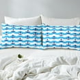 thumbnail image 4 of Erosebridal Cartoon Anchor Bed Sheets Set Full Size, Ocean Wave Bed Sheets Full, Stripe Geometry Decor 4pcs, 4 of 7