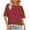 Wine, variant on Summer Plus Size Tops for Womens 2026 Fashion Spring And Casual Comfortable Printed Round Necked Short Sleeve Tops