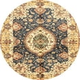 thumbnail image 1 of Ahgly Company Indoor Round Abstract Mustard Yellow Abstract Area Rugs, 4' Round, 1 of 6