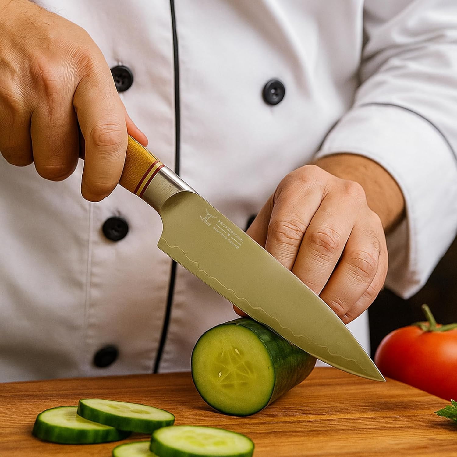 5-Inch Utility Knife, 3-Layer 10Cr15CoMoV Damascus Steel Blade, Razor Sharp Kitchen Knife for Slicing & Dicing, Pakka Wood Handle, Gift Box