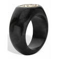 thumbnail image 2 of PalmBeach Jewelry Genuine Green Jade "Longevity" or Green or Black "Fortune" Ring in 10K Yellow Gold, 2 of 5