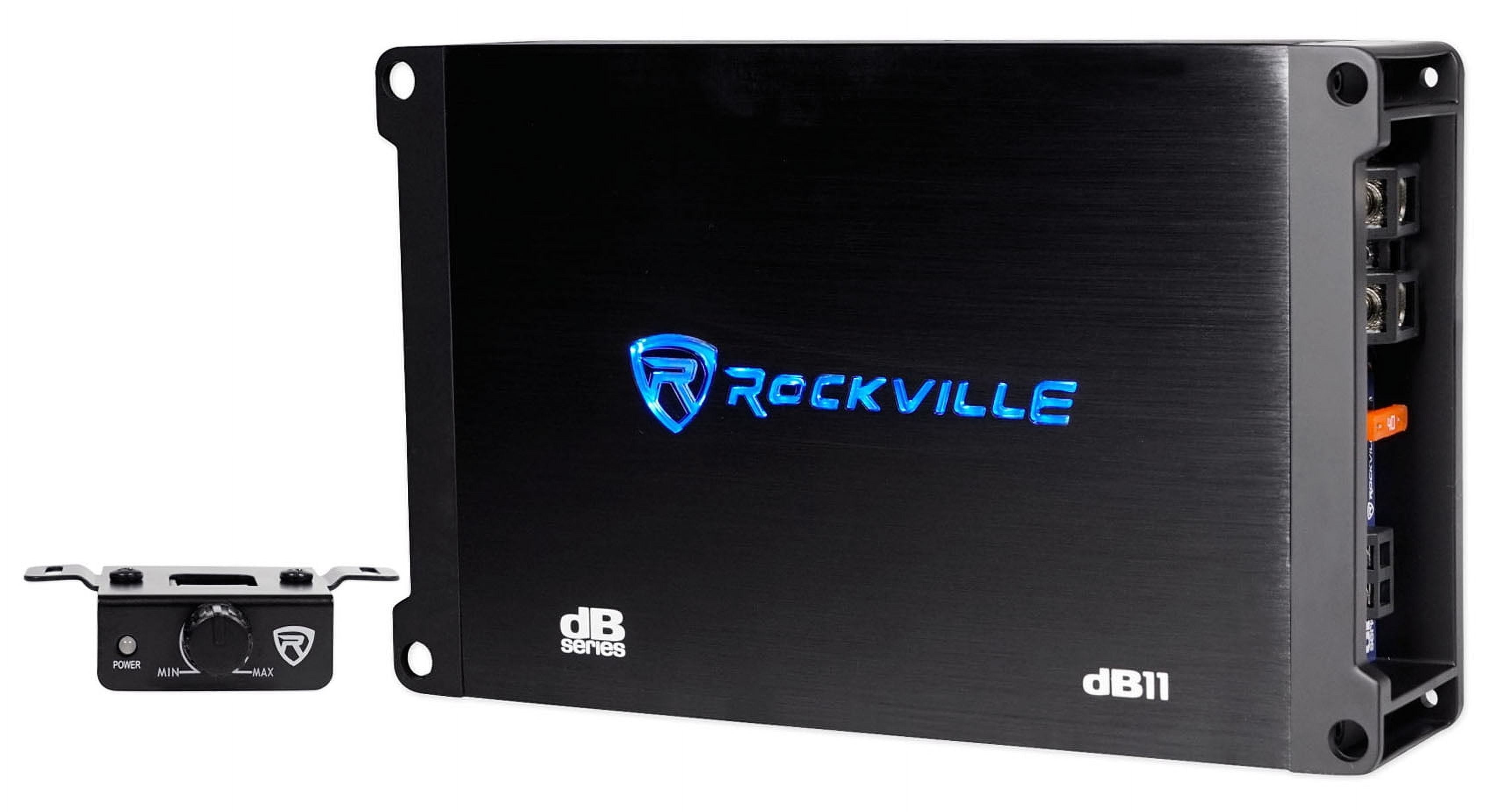 Rockville dB11 1400w Peak/350 watt RMS Mono 2-Ohm Amplifier Car Amp+Bass Remote
