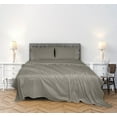 thumbnail image 3 of ROYALE LINENS 300 Thread Count 100% Long Staple Combed Cotton Striped Sheet Set - 3 Piece Twin Bed Sheets - 1 Fitted, 1 Flat & Pillow case -Soft Cool & Crisp Sheet Set (Twin, Stripe Silver), 3 of 10