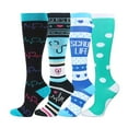 thumbnail image 5 of HUPOM 4 Pairs Socks for Women Summer Clearance Fashion Mid-Calf Breathable Compression Socks Multicolor Size L, 5 of 6