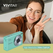 Vivitar Popsnap Compact Digital Camera, Mint, 16X Zoom, 1080p, Built-in Flash, Micro SD, Slim Lightweight Pocket Design