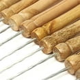 thumbnail image 2 of Brochettes en Métal Inoxydable Réutilisables Manche en Bois Bâtons de kabab Torsadés Outils de Barbecue en Métal Inoxydable, 2 of 8