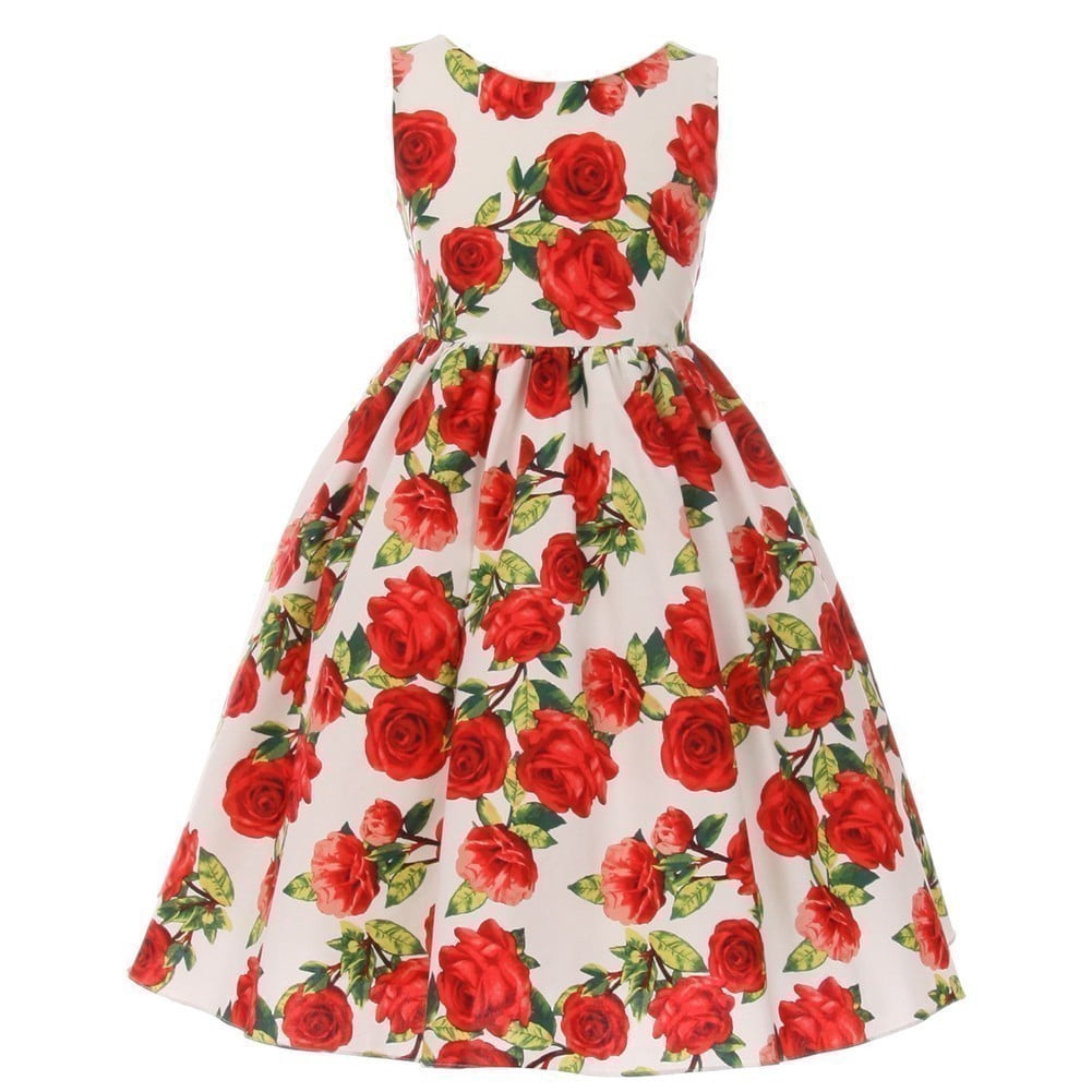 red rose flower girl dresses