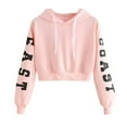 thumbnail image 2 of Floleo Clearance Womens Tops Long Sleeve Shirts Fall Clearance Womens Autumn Long Sleeve Hoodie Sweatshirt Letters Hooded Pullover Tops Blouse Pink, 2 of 8