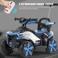 thumbnail image 2 of iRerts 6V Kids Ride On Car ATV with Remote Control, Battery Powered Ride on Toys for 2-4 Age Boys Girls Gifts, Kids Electric Cars with Push Handle, Guardrail, USB, AUX, Bluetooth and LED Lights, Blue, 2 of 10
