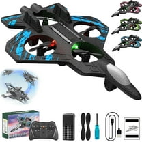 2026 Upgraded RC Jet-RC Stunt Fighter Jet Toy for Adult with 360° Flips & LED Lights, Remote Control Airplanes Foam Planes Drone with Battery & Fan Blade (Blue   1 Battery)