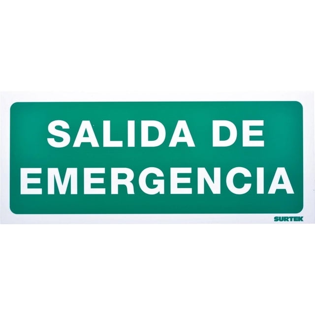 Letrero Salida De Emergencia Proteccion Civil 1 Pieza Surtek SURTEK SES3
