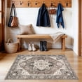 thumbnail image 2 of Beige 3x4 Vintage Low Pile Indoor Area Rug for Entryway, Kitchen, Hallway, Bedroom, Bathroom, 2 of 9