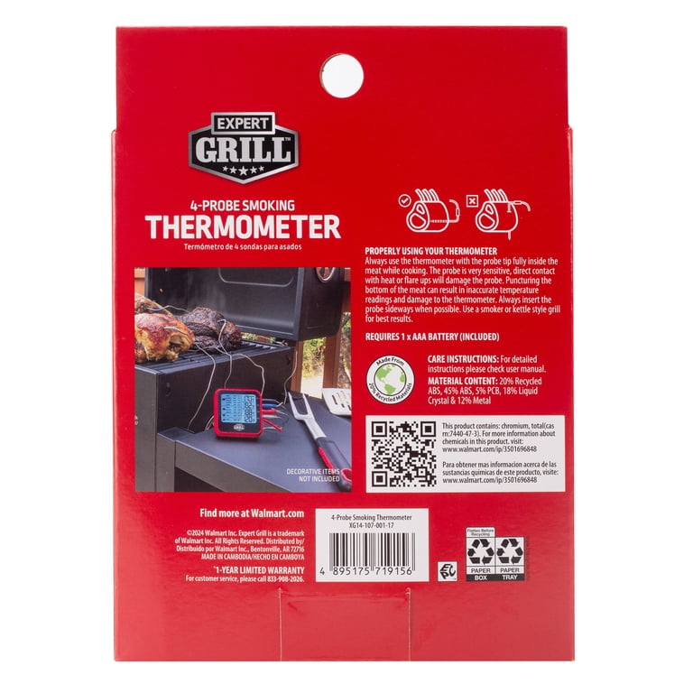 Expert Grill 4-Probe Wireless Meat Thermometer, LCD Display photo 6