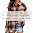 thumbnail image 3 of ClodeEU Women's Collared Button Down Long Sleeve Plaid Shirt,Casual Shacket with Chest Pocket ,Women's Plus L, 3 of 6