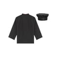 thumbnail image 4 of Mufeng Unisex Adult Chef Work Uniform Long Sleeve Chef Jacket with Hat for Baking Western Restaurant Black 3XL, 4 of 7