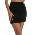 thumbnail image 2 of ZHOGXU Women Skirt High Waist Solid Color Fashion Comfortable Bodycon Mini Skirt For Casual Daily Wear,Black,L, 2 of 6