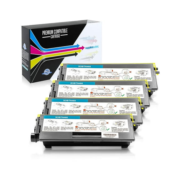 SuppliesOutlet Remplacement pour Brother TN460 / TN-460 / TN430 / TN-430 (Noir, Lot de 4)