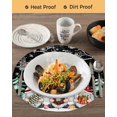 thumbnail image 3 of 13 Inch Round Placemats Set of 4, Black Red Christmas Non Slip Heat Insulation PP Table Mats, Gnomes Xmas Tree Snowflake Gifts Birds Washable Place Mats for Kitchen Dining Party Table Decor, 3 of 7