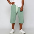 thumbnail image 6 of Maean Mens Capris Casual Pants Drawstring Elastic Waist 3/4 Length Loose Joggers Straight Leg Capri Pants, 6 of 6