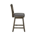 thumbnail image 3 of 24" 360 degree Swivel Counter Stool Chair Distressed Brown Gray Seat Cushion, 3 of 7