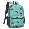 thumbnail image 2 of Airedale Terrier and Roses Blue Pattern 17" School Backpacks for Teens,Waterproof Oxford Fabric,S-Shape Padded Straps for School,Travel,Hiking,Camping, 2 of 6