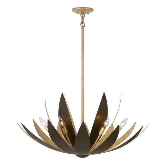 Loto 6-Light Pendant in Centura and Burnished Gold by Breegan Jane