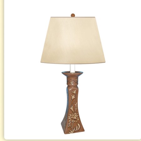- JB Hirsch Home Decor Royal Candlestand Hand Painted Porcelain 20'' Table Lamp