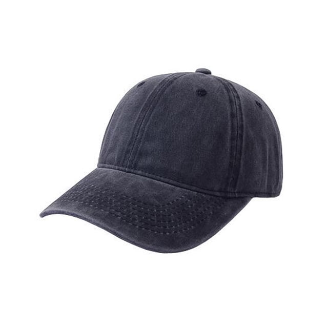 Gorra de béisbol de algodón con visera ajustable, estilo retro, de sarga lavada, para hombre y mujer (negra)
