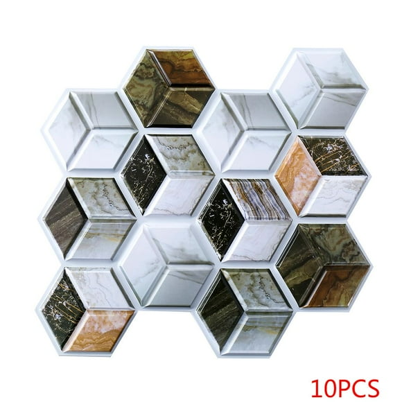 10pcs Wall Decal 3D Anti-Collision Wall Sticker Removable PVC Irregular Brick Wall Panel Art Decors