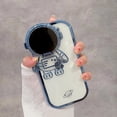 thumbnail image 3 of Compatible with iPhone 14 Pro Max Clear Phone Case Women Girls Plating Astronaut Hidden Stand Case Camera Protection Soft Silicone Shockproof Case for iPhone 14 Pro Max 6.7 inch (Sierra Blue), 3 of 12