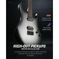 thumbnail image 3 of Donner Beginner Electric Guitar Kits, Solid Body 6 String 39" Adults Guitars for Gift DMT-100, Black, 3 of 9