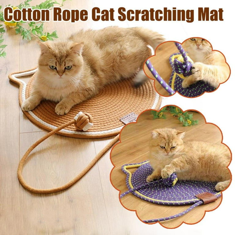 2-Pack Round Cat Scratcher Mats – 42cm Natural Cotton Rope Scratching Pad For Floor Or Wall 7 thumbnail image