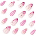 thumbnail image 7 of Press on Nails Almond Fake Nails with Designs Glitters Cats Eyes Glues on Nails Glossy False Nails Artificial Nails, 7 of 7