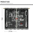 thumbnail image 2 of Black Farmhouse Rustic Kitchen Curtains Wooden Wood Small Short Cafe Window Curtains Vintage Fork Spoon Retro Barn Bathroom Living Room Bedroom Window Drapes Treatment 2 Panels (27.5x39 Inch), 2 of 6