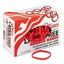 Alliance Latex-Free Orange Rubber Bands- Size 64- 3.5 x .25- 440 Bands-1.25lb Box