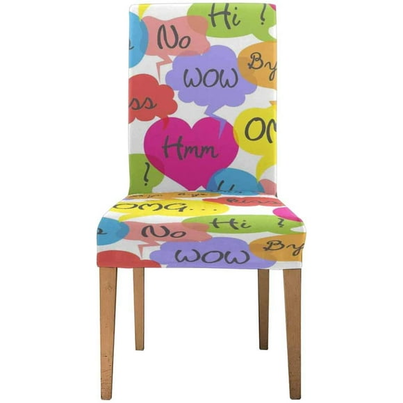 RYLABLUE Speech Bubbles Stretch Chair Cover Protector Seat Slipcover for Dining Room Hotel Wedding Party Set of 1