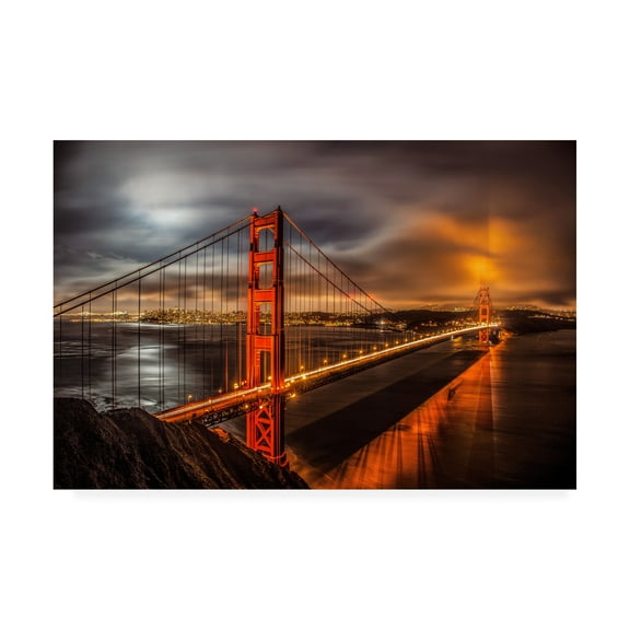 Trademark Fine Art 'Golden Gate Evening' Canvas Art by John Gavrili