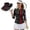 Black American Flag, variant on Horse Racing Women's Golf Shirt and Sun Visor Hat Set Moisture Wicking 3/4 Sleeve Golf Shirts Sports Sun Visor Hat Suitable for Tennis Enthusiasts Soft and Comfortable