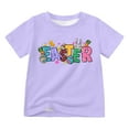 thumbnail image 1 of MIASHUI T-Shirt de Pâques pour Garçon et Fille, Manches Courtes, Imprimé Graphique, Violet, 2-3 Ans, 1 of 4