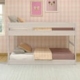 Max & Lily Twin Over Twin Low Bunk Bed, Modern Farmhouse Wooden Bunk Beds for Kids, White Wash