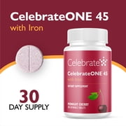Celebrate Vitamins CelebrateONE 45 Once Daily Bariatric Multivitamin with Iron Chewables, 45 mg of Iron, Midnight Cherry, 30 count