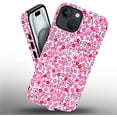 thumbnail image 3 of Case for iPhone 15, Shockproof TPU Bumper Drop Protection Hybrid 2-Layer Hard Cover Case for iPhone 15-Pink Broken Flowers, 3 of 7