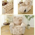 thumbnail image 6 of Plush Recliner Slipcover Home Fluffy Recliner Chair Slipcover Non Back Fuzzy Fluffy Reclining Couch Cover Soft Comfort Sofa Slipcover Washable Furniture Protector (Light Brown), 6 of 6